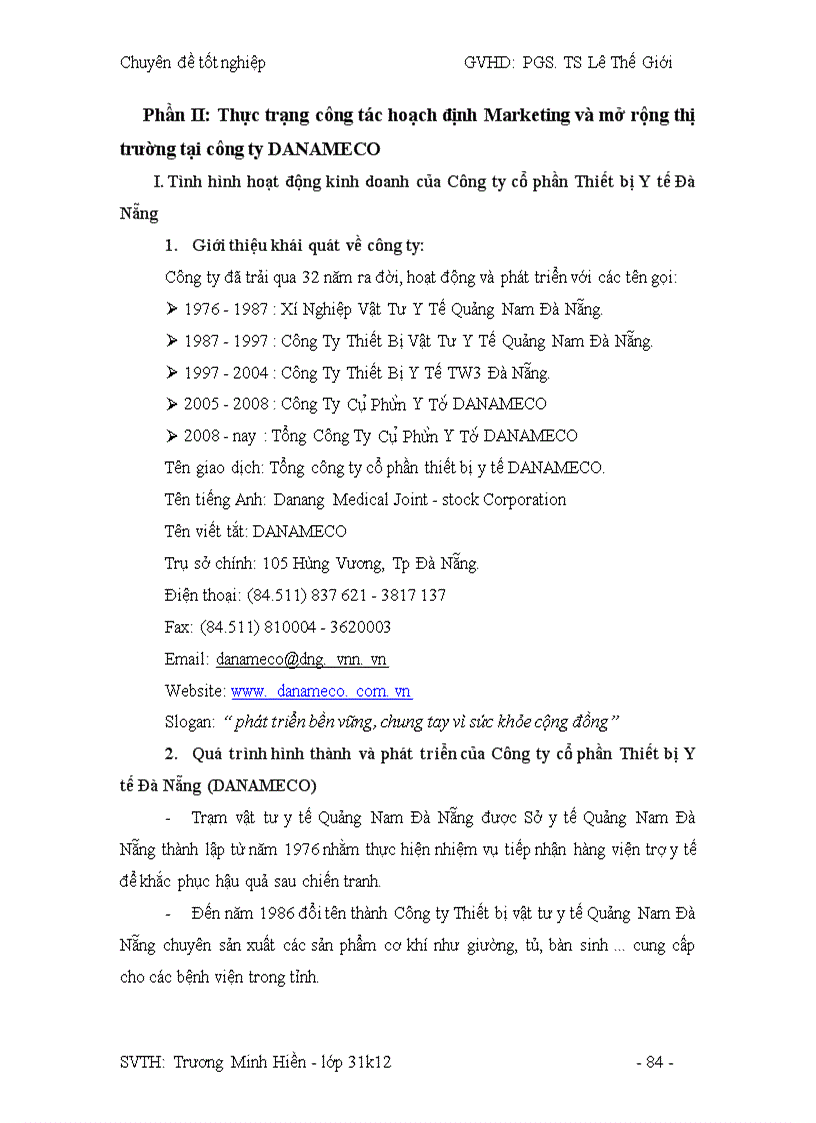 image for page Công tác hoạch định Marketing và mở rộng thị trường tại công ty DANAMECO