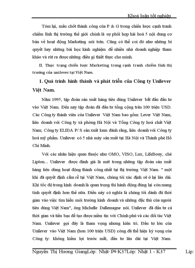 image for page Chiến lược Marketing trong cạnh tranh chiếm lĩnh thị trường của Unilever tại Việt Nam