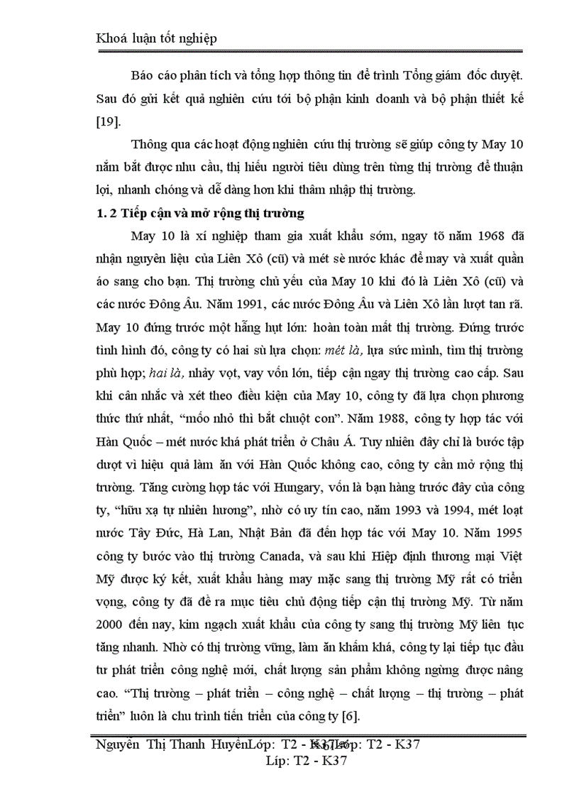 image for page Marketing xuất khẩu và vận dụng trong kinh doanh xuất khẩu ở công ty may 10