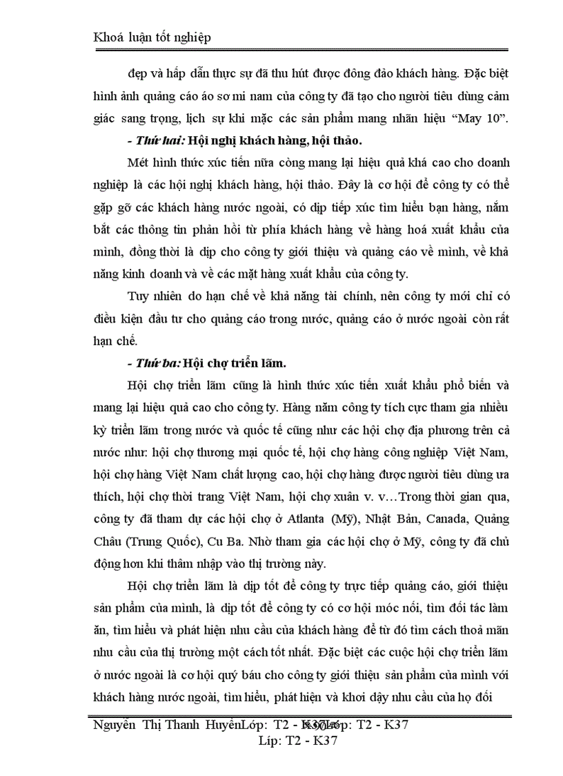 image for page Marketing xuất khẩu và vận dụng trong kinh doanh xuất khẩu ở công ty may 10