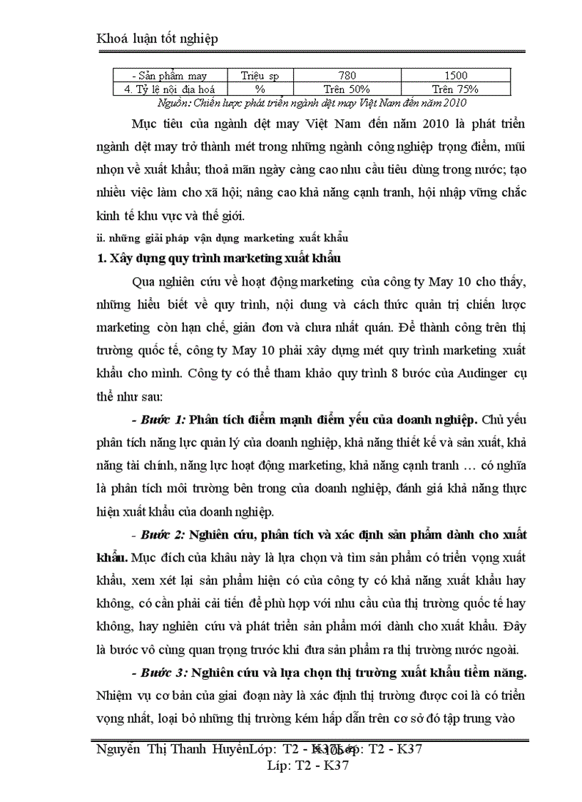 image for page Marketing xuất khẩu và vận dụng trong kinh doanh xuất khẩu ở công ty may 10