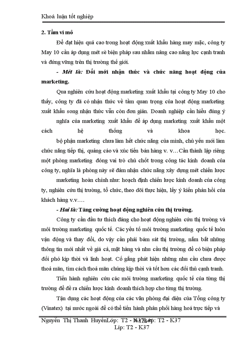 image for page Marketing xuất khẩu và vận dụng trong kinh doanh xuất khẩu ở công ty may 10