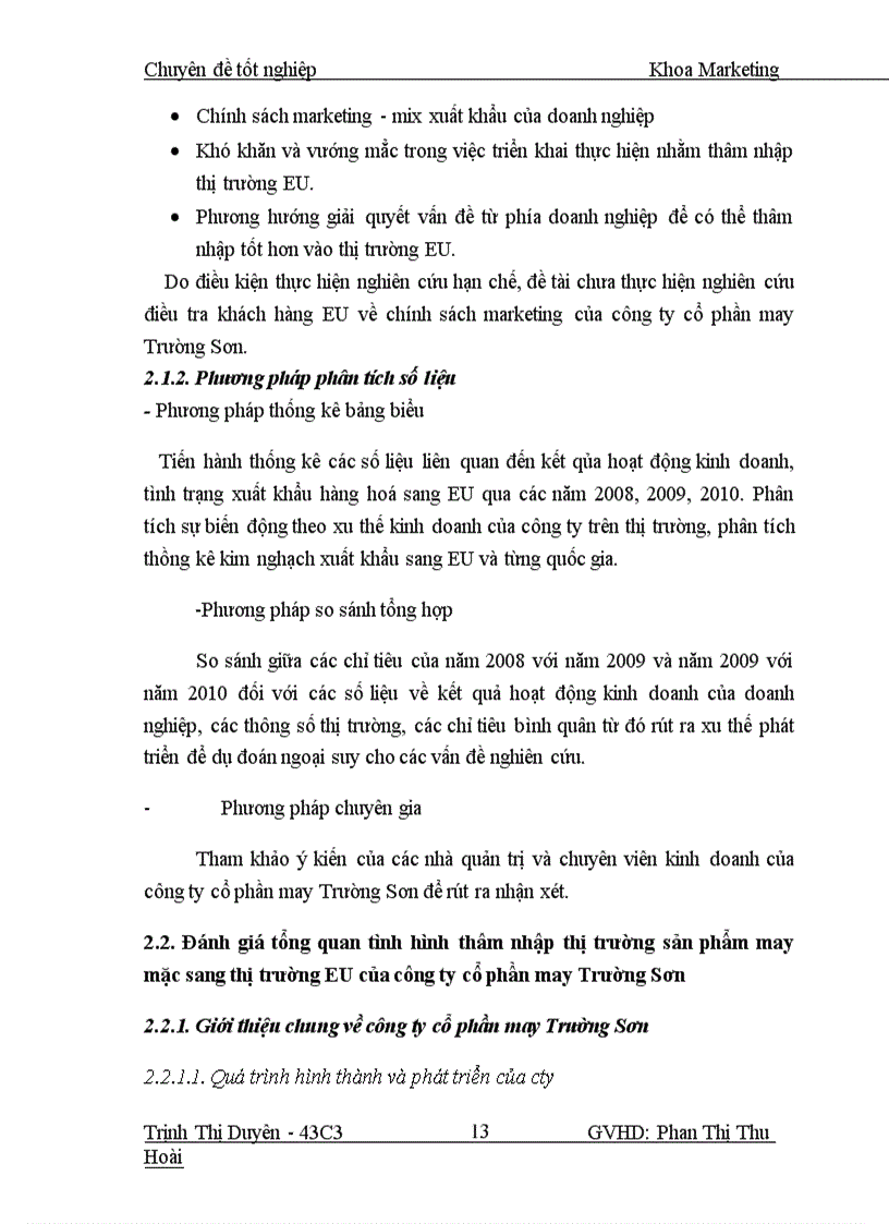 image for page Giải pháp marketing thâm nhập thị trường sản phẩm may mặc sang thị trường EU của công ty cổ phần may Trường Sơn