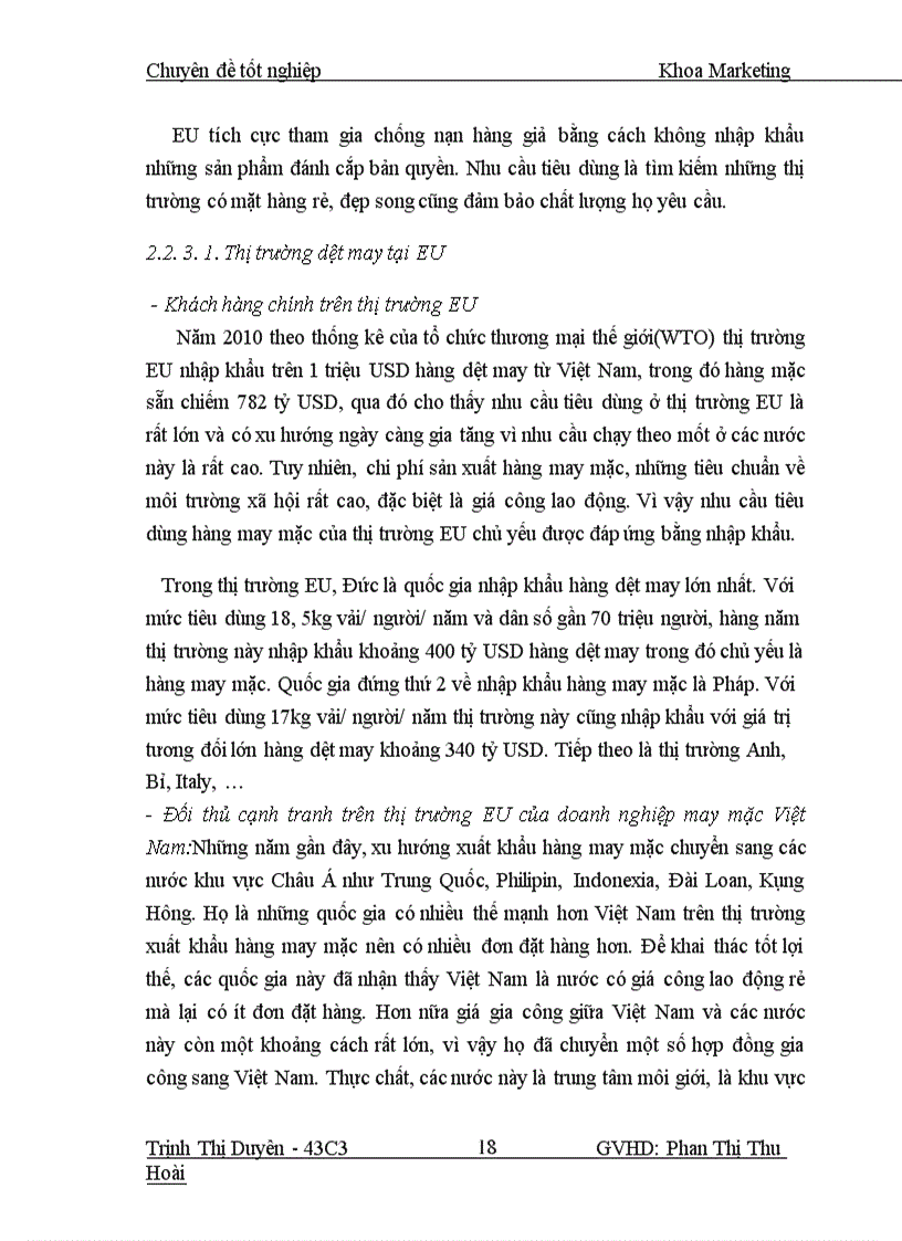 image for page Giải pháp marketing thâm nhập thị trường sản phẩm may mặc sang thị trường EU của công ty cổ phần may Trường Sơn