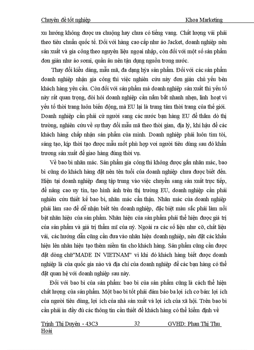 image for page Giải pháp marketing thâm nhập thị trường sản phẩm may mặc sang thị trường EU của công ty cổ phần may Trường Sơn