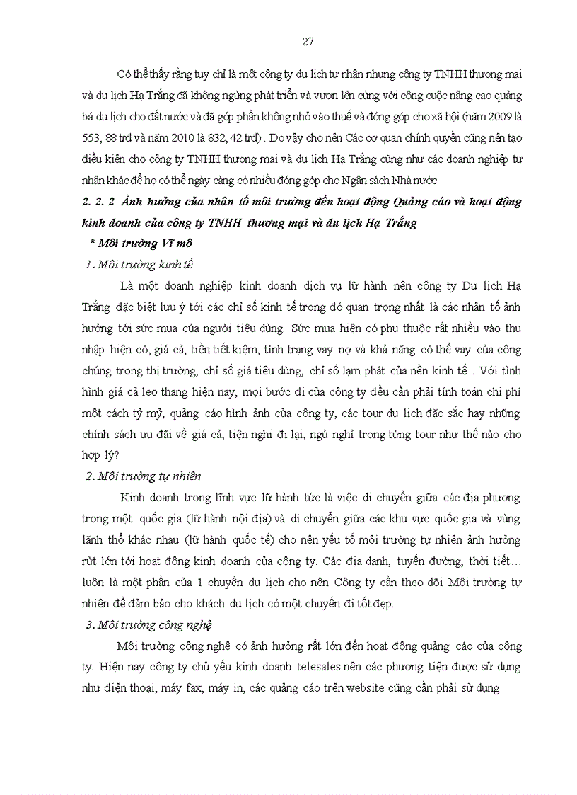image for page Giải pháp hoàn thiện hoạt động quảng cáo đối với thị trường khách du lịch nội địa của Công ty TNHH thương mại và du lịch Hạ Trắng