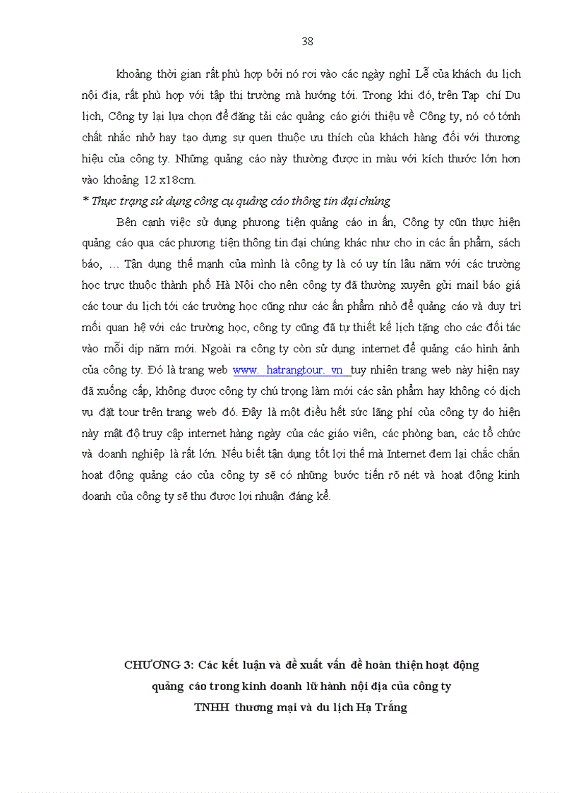 image for page Giải pháp hoàn thiện hoạt động quảng cáo đối với thị trường khách du lịch nội địa của Công ty TNHH thương mại và du lịch Hạ Trắng