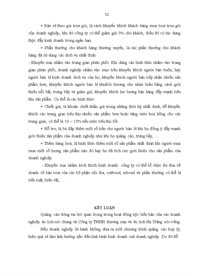 image for page Giải pháp hoàn thiện hoạt động quảng cáo đối với thị trường khách du lịch nội địa của Công ty TNHH thương mại và du lịch Hạ Trắng