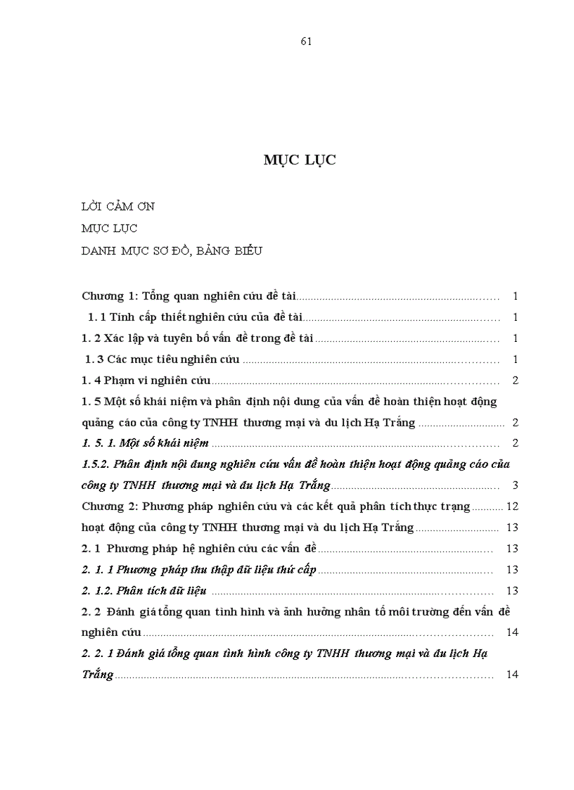 image for page Giải pháp hoàn thiện hoạt động quảng cáo đối với thị trường khách du lịch nội địa của Công ty TNHH thương mại và du lịch Hạ Trắng
