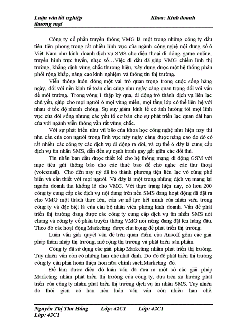 image for page Giải pháp marketing nhằm phát triển thị trường dịch vụ tin nhắn SMS của công ty cổ phần truyền thông VMG