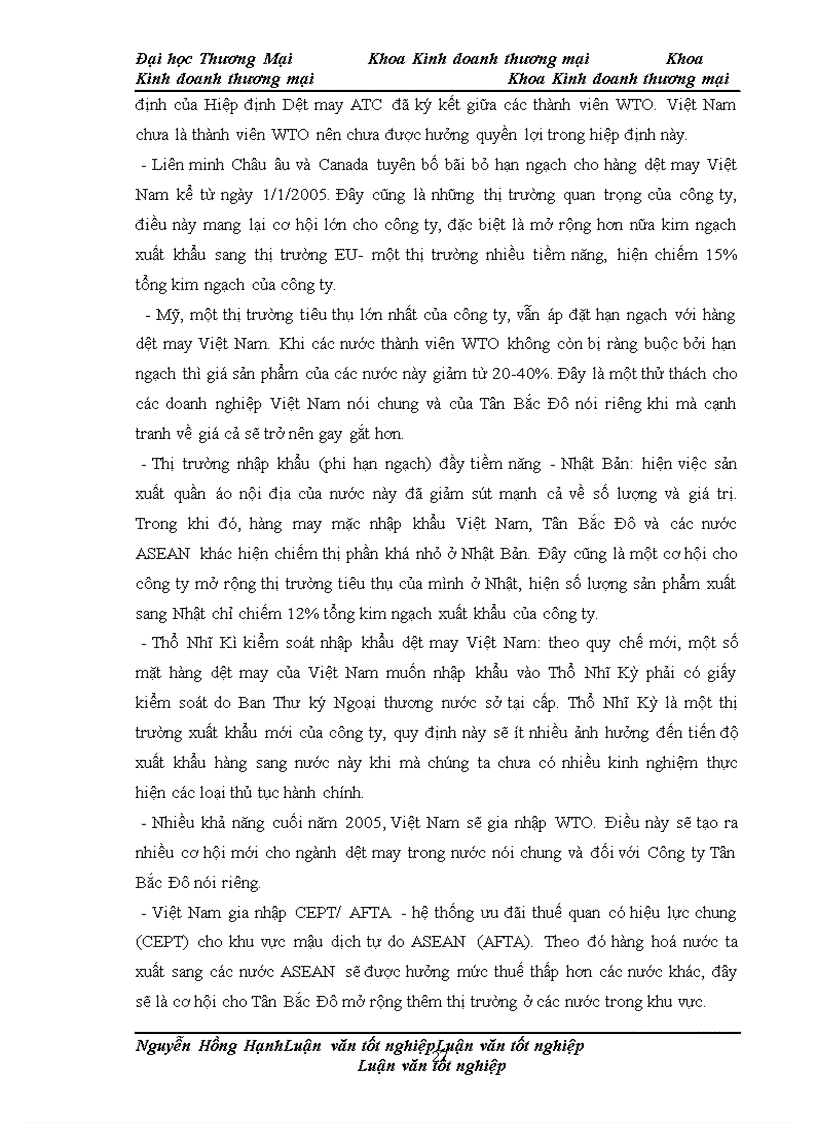 image for page Phát triển chính sách marketing sản phẩm dệt may xuất khẩu của công ty TNHH sản xuất & thương mại Tân Bắc Đô sang thị trường EU