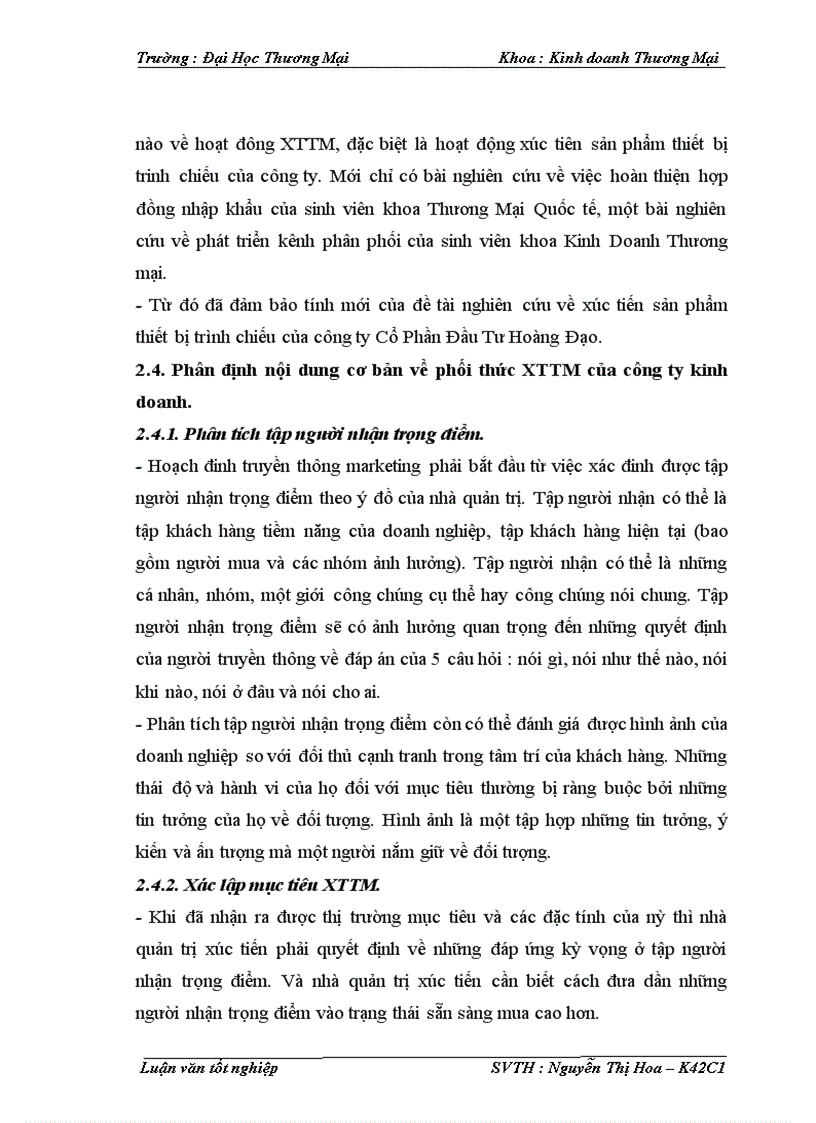 image for page Phát triển phối thức xúc tiến thương mại sản phẩm thiết bị trình chiếu của công ty Cổ phần Đầu tư Hoàng Đạo trên thị trường Miền Bắc