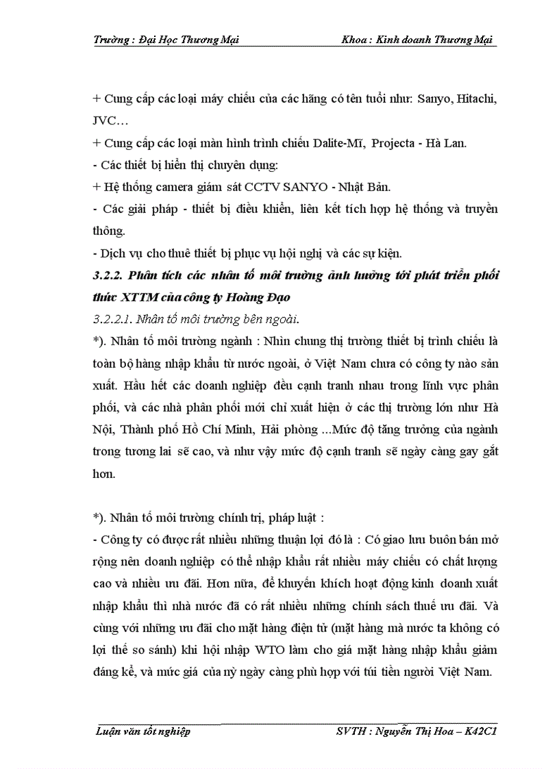 image for page Phát triển phối thức xúc tiến thương mại sản phẩm thiết bị trình chiếu của công ty Cổ phần Đầu tư Hoàng Đạo trên thị trường Miền Bắc