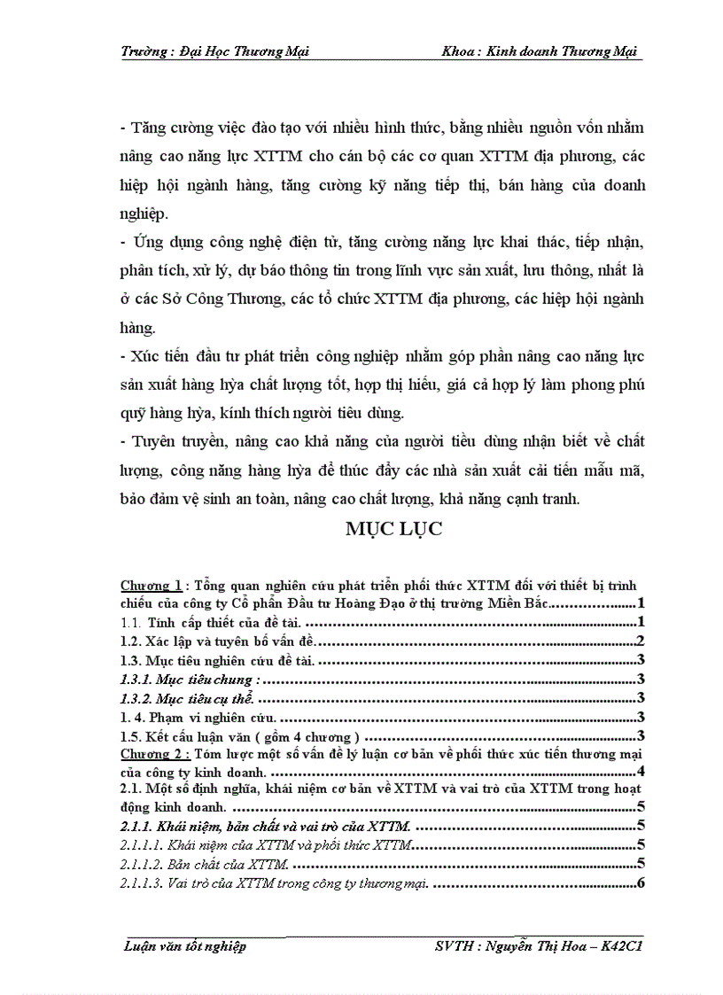 image for page Phát triển phối thức xúc tiến thương mại sản phẩm thiết bị trình chiếu của công ty Cổ phần Đầu tư Hoàng Đạo trên thị trường Miền Bắc