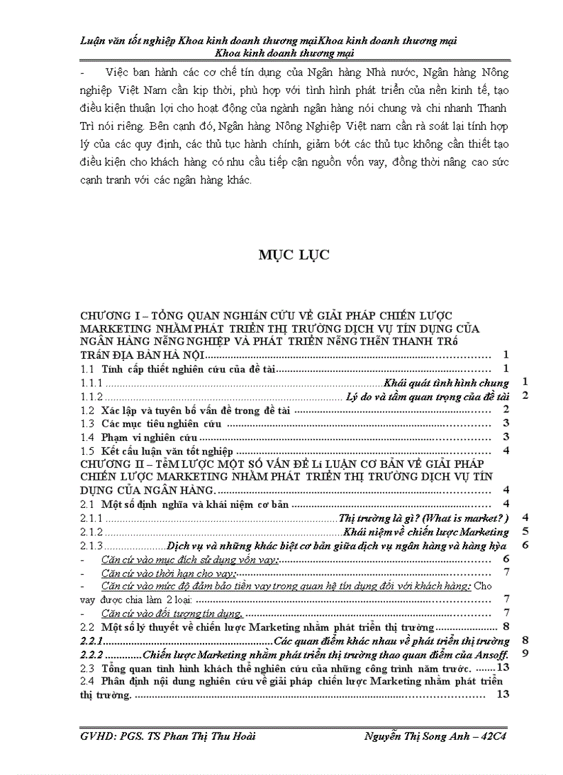 image for page Giải pháp chiến lược Marketing nhằm phát triển thị trường dịch vụ tín dụng của Ngân hàng No& PTNT Thanh Trì trên địa bàn Hà Nội