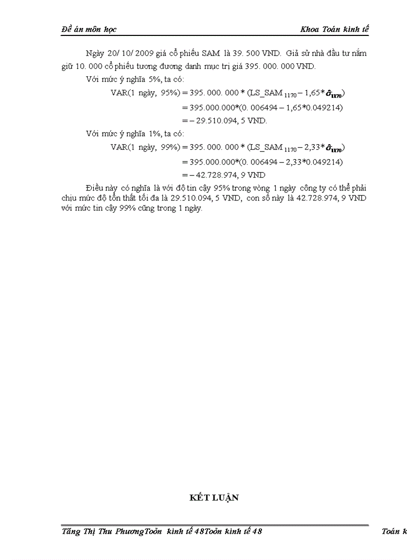 image for page Ứng dụng mô hình VaR vào chuỗi giá cổ phiếu SAM của công ty cổ phần cáp và vật liệu viễn thông Sacom