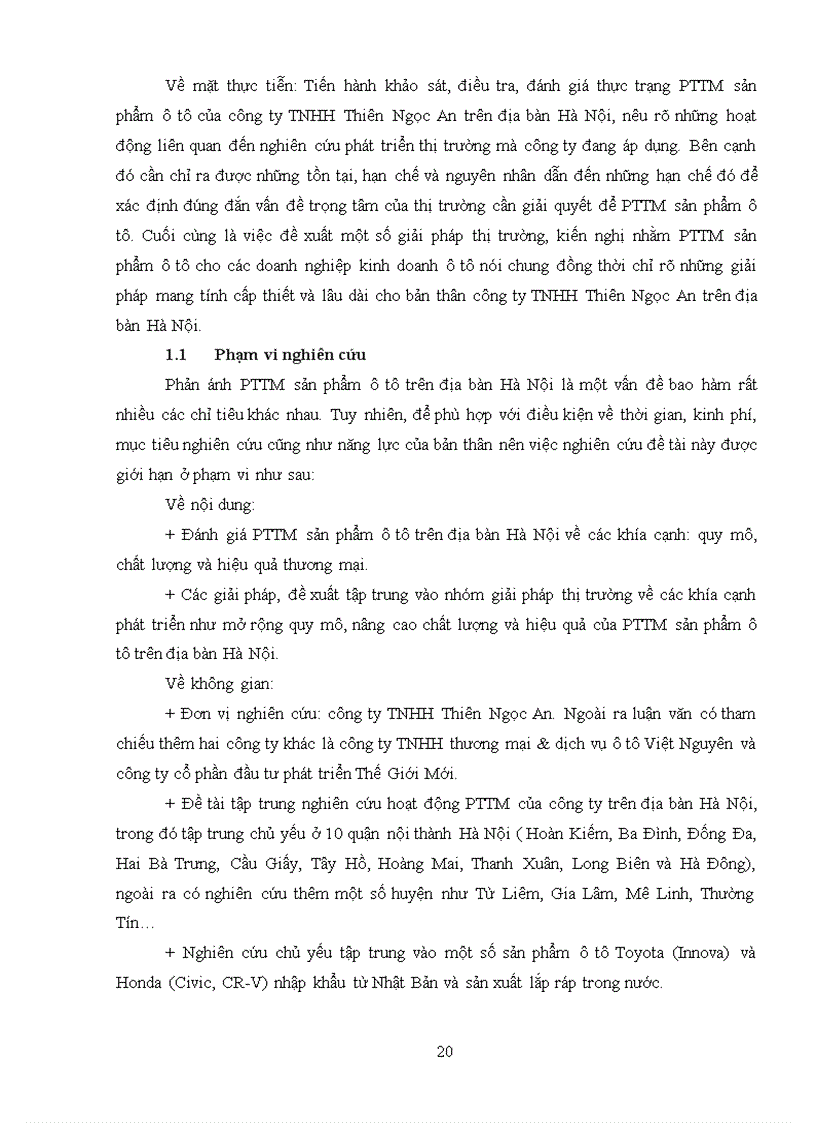 image for page Giải pháp thị trường nhằm phát triển thương mại sản phẩm ô tô trên địa bàn Hà Nội. (lấy công ty TNHH Thiên Ngọc An làm đơn vị nghiên cứu