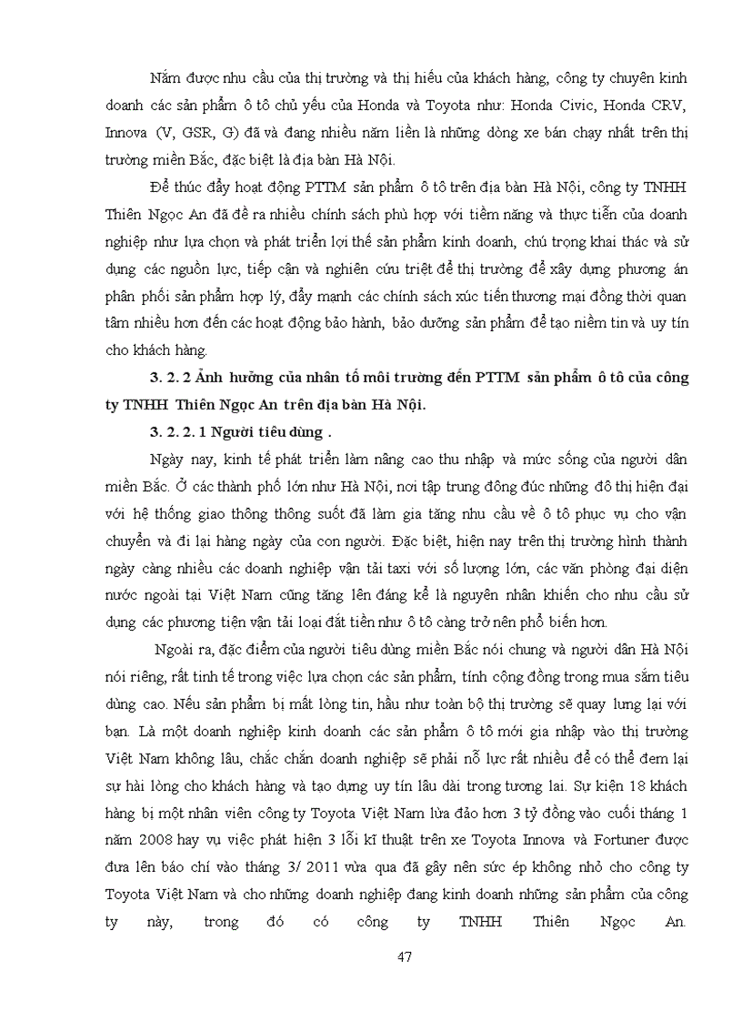 image for page Giải pháp thị trường nhằm phát triển thương mại sản phẩm ô tô trên địa bàn Hà Nội. (lấy công ty TNHH Thiên Ngọc An làm đơn vị nghiên cứu