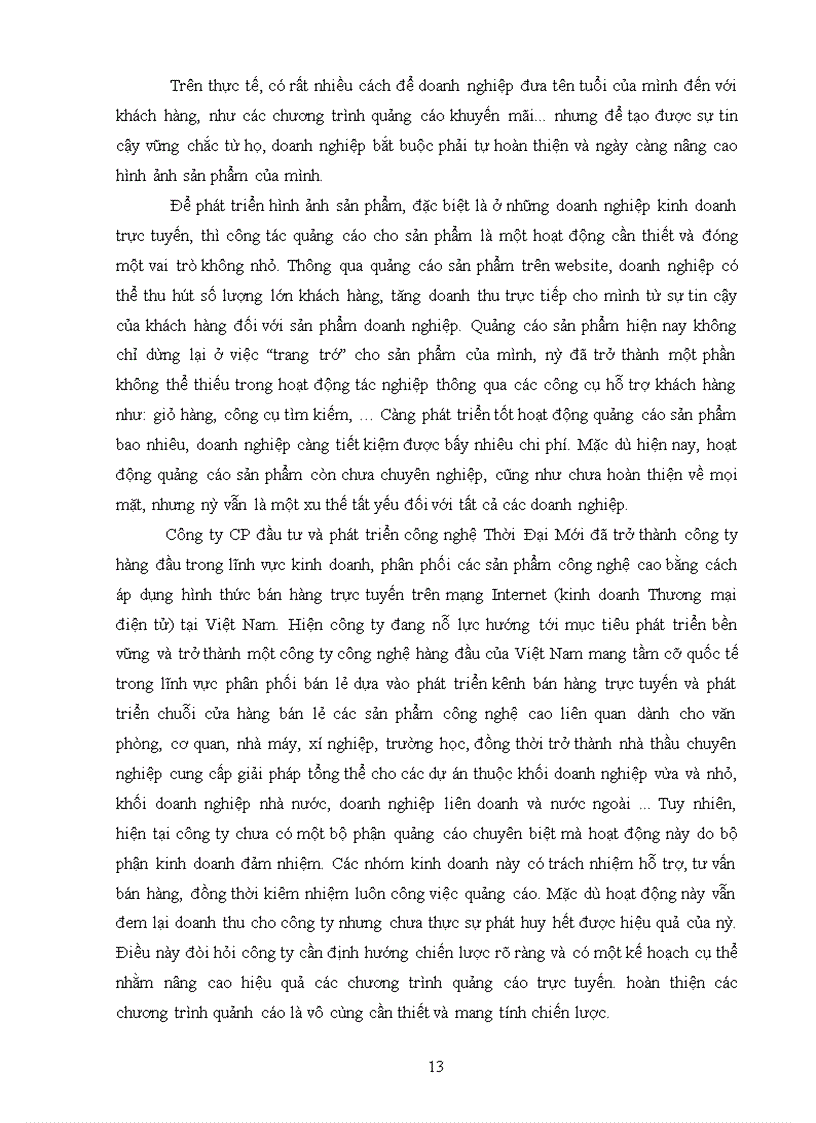 image for page Hoàn thiện chương trình quảng cáo trực tuyến của công ty CP đầu tư phát triển công nghệ THỜI ĐẠI MỚI