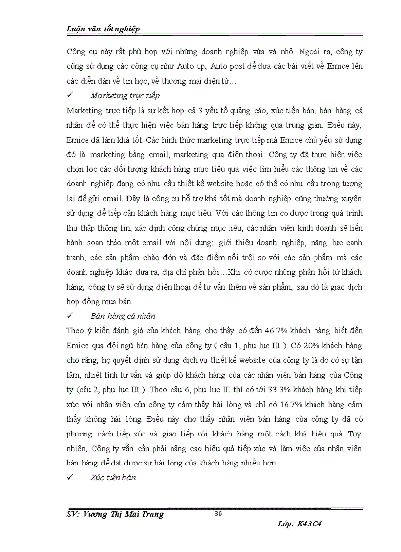 image for page Phát triển chính sách xúc tiến thương mại đối với dịch vụ thiết kế website của công ty cổ phần giải pháp phần mềm EMICE