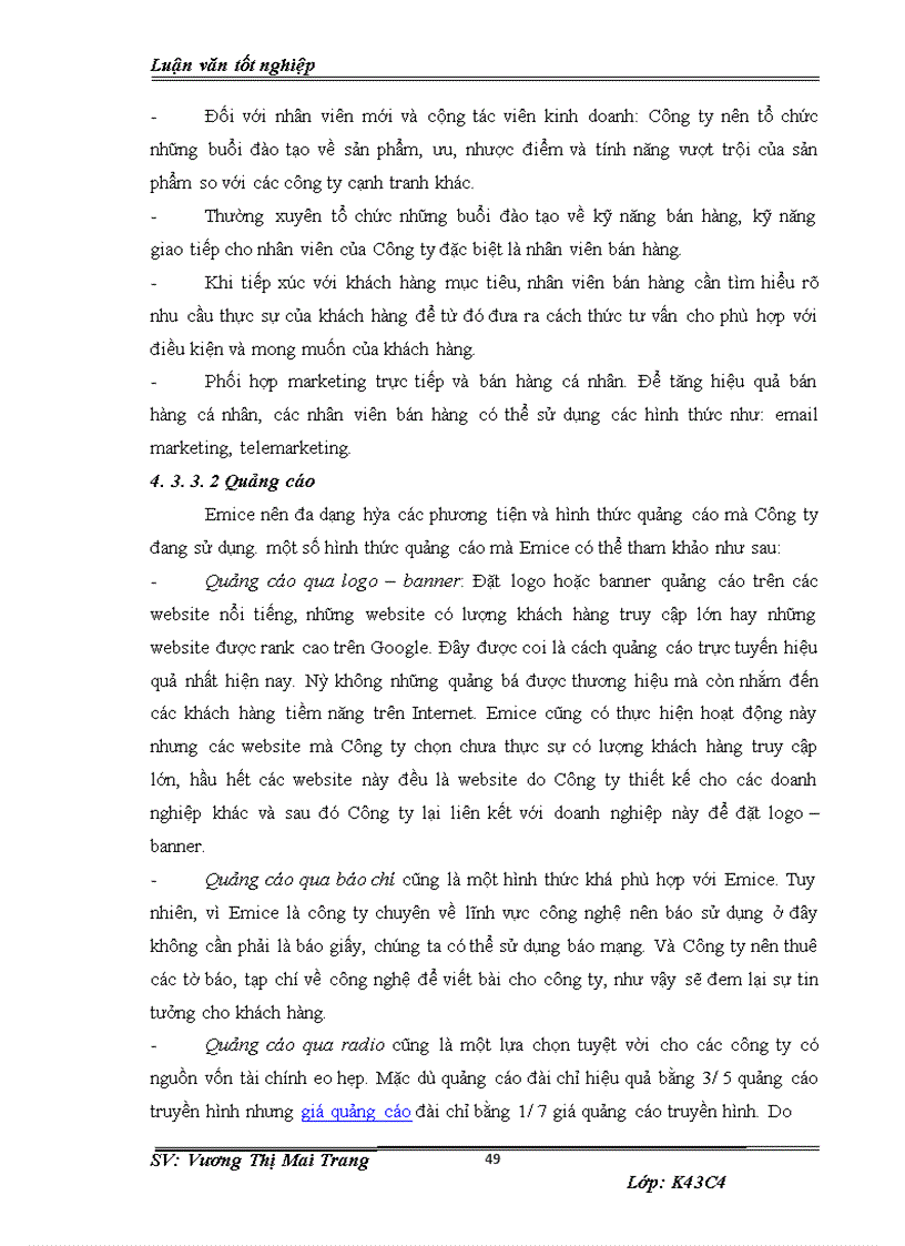 image for page Phát triển chính sách xúc tiến thương mại đối với dịch vụ thiết kế website của công ty cổ phần giải pháp phần mềm EMICE