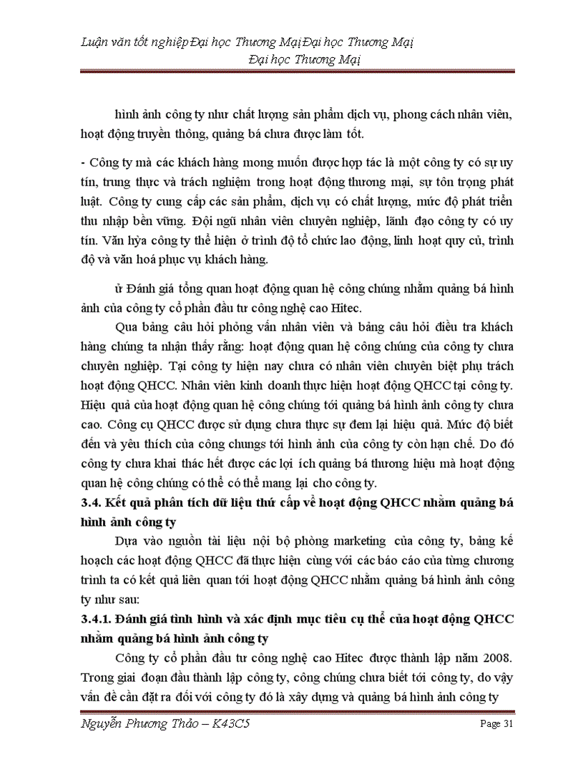 image for page Phát triển hoạt động quan hệ công chúng (PR) nhằm quảng bá hình ảnh của công ty cổ phần đầu tư công nghệ cao Hitec trên thị trường miền bắc