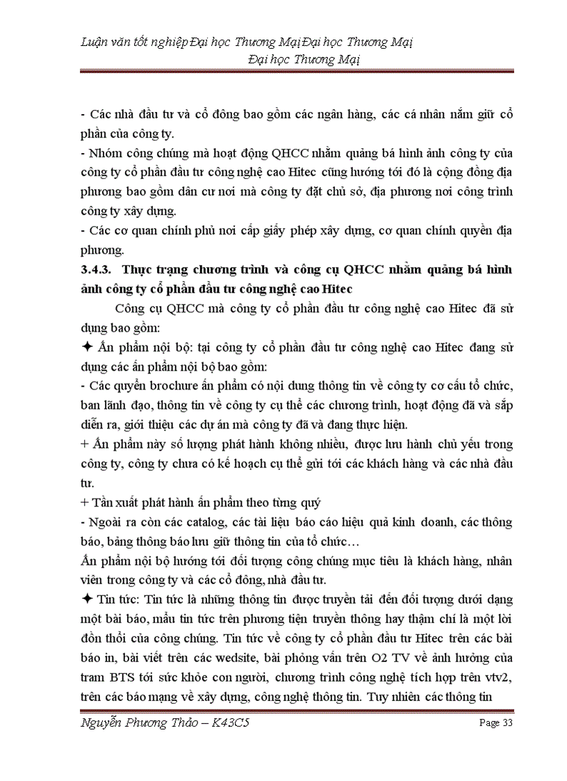 image for page Phát triển hoạt động quan hệ công chúng (PR) nhằm quảng bá hình ảnh của công ty cổ phần đầu tư công nghệ cao Hitec trên thị trường miền bắc