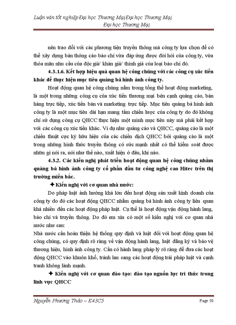 image for page Phát triển hoạt động quan hệ công chúng (PR) nhằm quảng bá hình ảnh của công ty cổ phần đầu tư công nghệ cao Hitec trên thị trường miền bắc