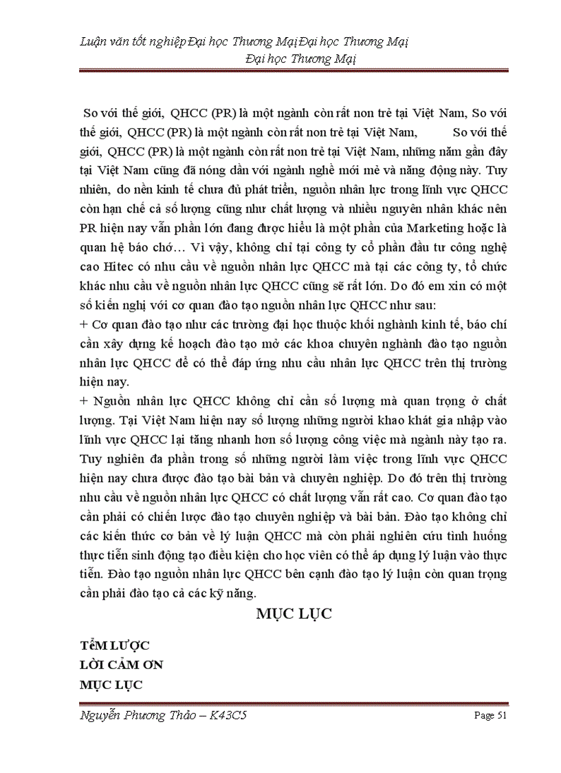 image for page Phát triển hoạt động quan hệ công chúng (PR) nhằm quảng bá hình ảnh của công ty cổ phần đầu tư công nghệ cao Hitec trên thị trường miền bắc