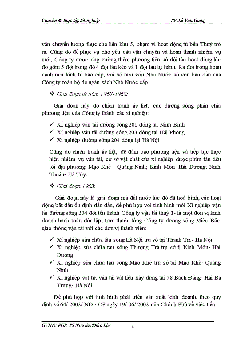 image for page Thực trạng và một số giải pháp phát triển kinh doanh vận tải của Công ty cổ phần vận tải thuỷ 1