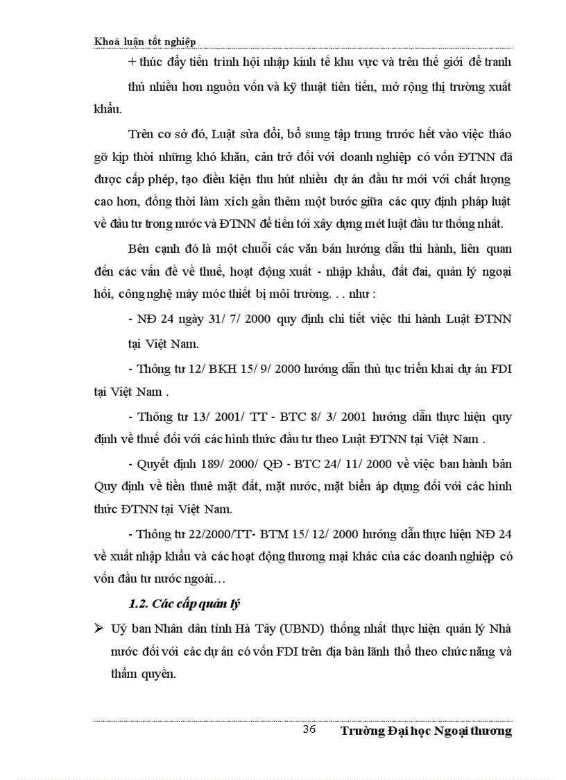image for page ÁĐề xuất một số giải pháp nhằm tăng cường thu hút FDI vào Hà Tây trong những năm tới