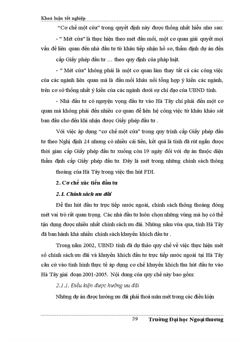 image for page ÁĐề xuất một số giải pháp nhằm tăng cường thu hút FDI vào Hà Tây trong những năm tới