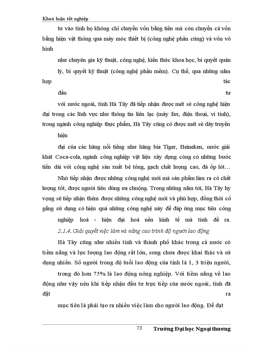 image for page ÁĐề xuất một số giải pháp nhằm tăng cường thu hút FDI vào Hà Tây trong những năm tới