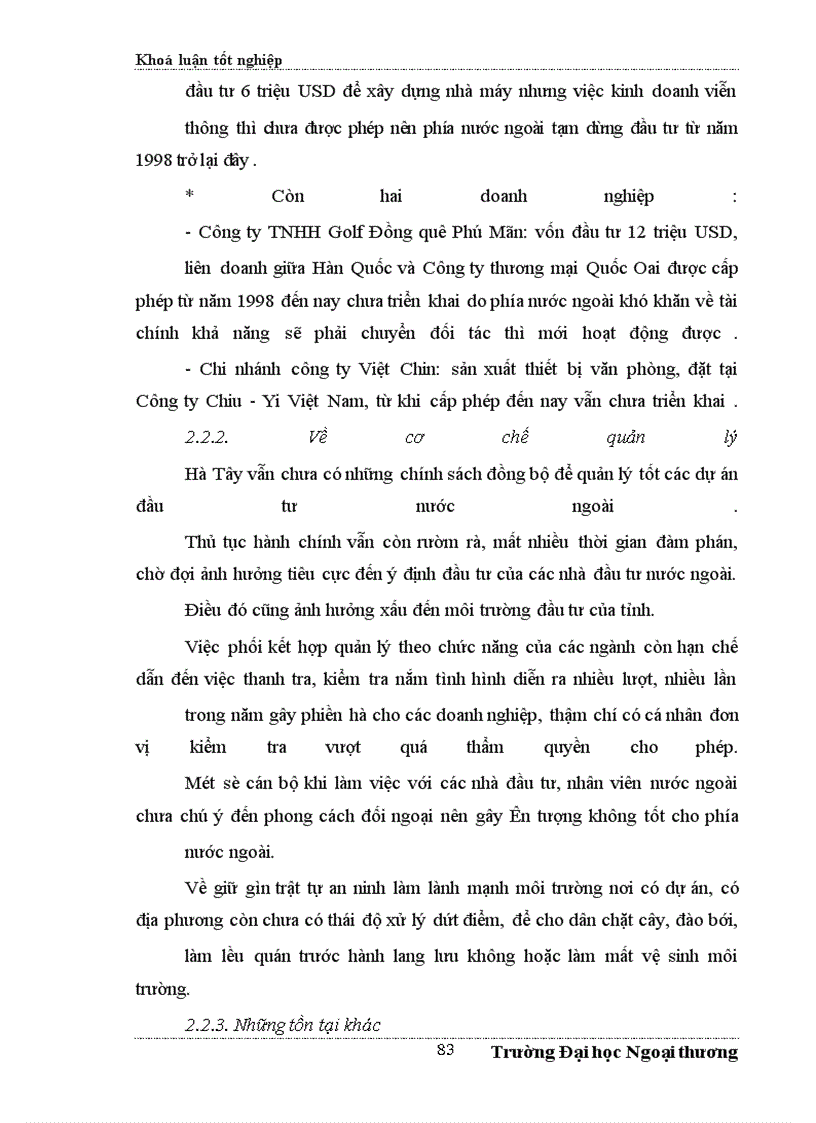 image for page ÁĐề xuất một số giải pháp nhằm tăng cường thu hút FDI vào Hà Tây trong những năm tới