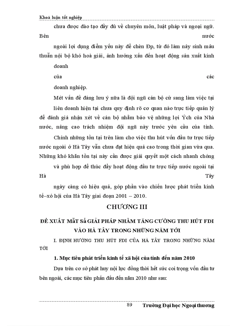 image for page ÁĐề xuất một số giải pháp nhằm tăng cường thu hút FDI vào Hà Tây trong những năm tới