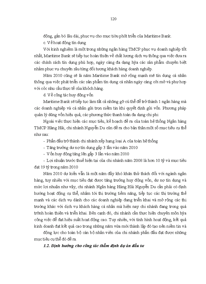 image for page Hoàn thiện công tác thẩm định dự án đầu tư của Ngân hàng TMCP Hàng Hải chi nhánh Nguyễn Du