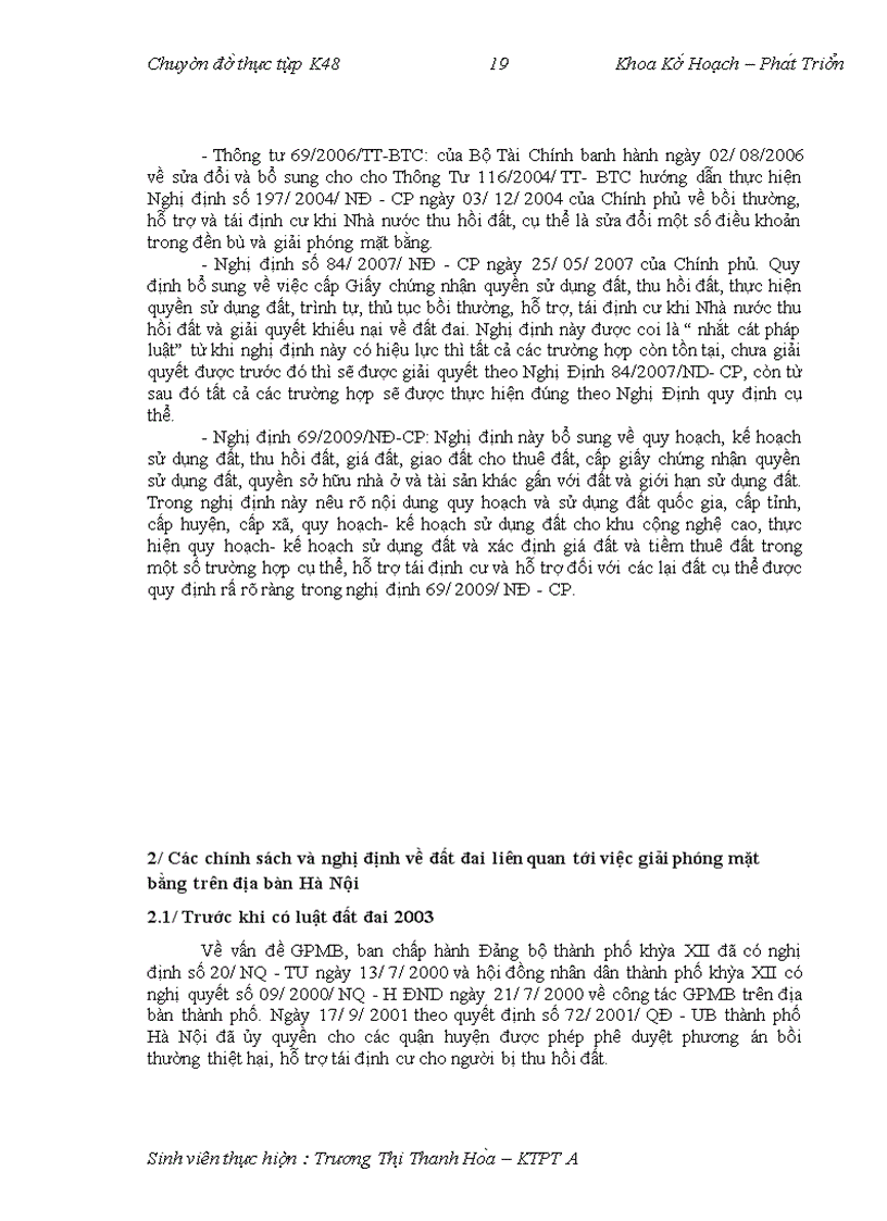 image for page Một số ý kiến hoàn thiện chính sách đền bù và giải phóng mặt bằng trên địa bàn Hà Nội những năm tới