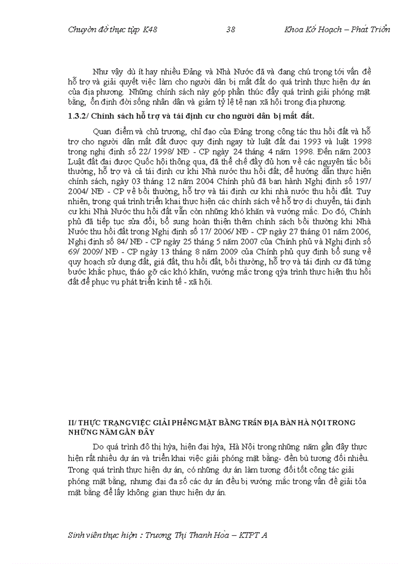 image for page Một số ý kiến hoàn thiện chính sách đền bù và giải phóng mặt bằng trên địa bàn Hà Nội những năm tới
