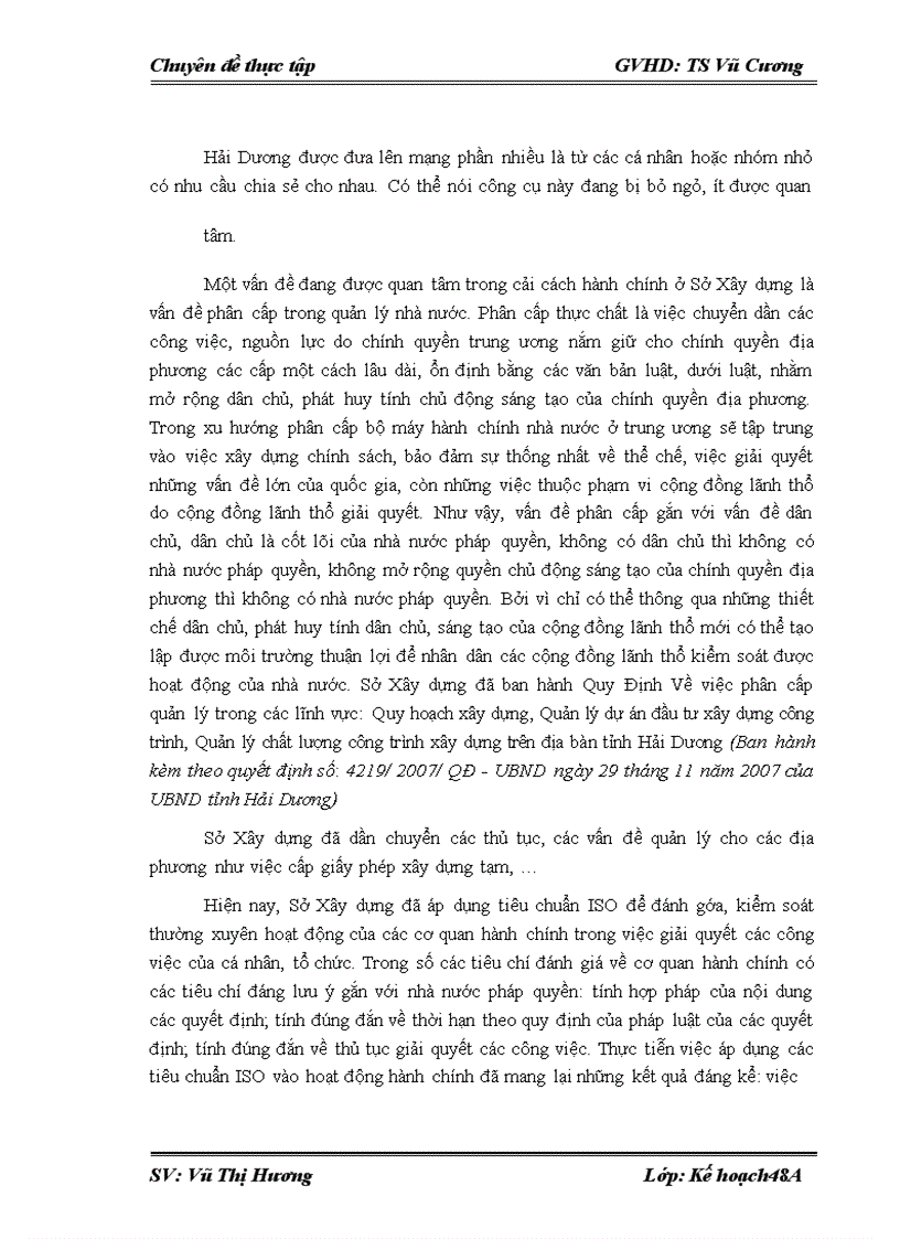 image for page Quản lý Nhà nước về đầu tư xây dựng tại Sở xây dựng Hải Dương. Thực trạng và giải pháp