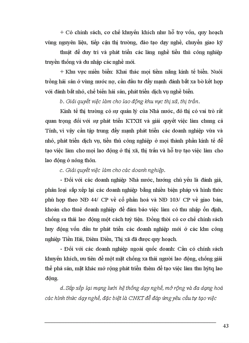 image for page Thực trạng về lao động việc làm và vấn đề giải quyết việc làm ở tỉnh Thái Bình