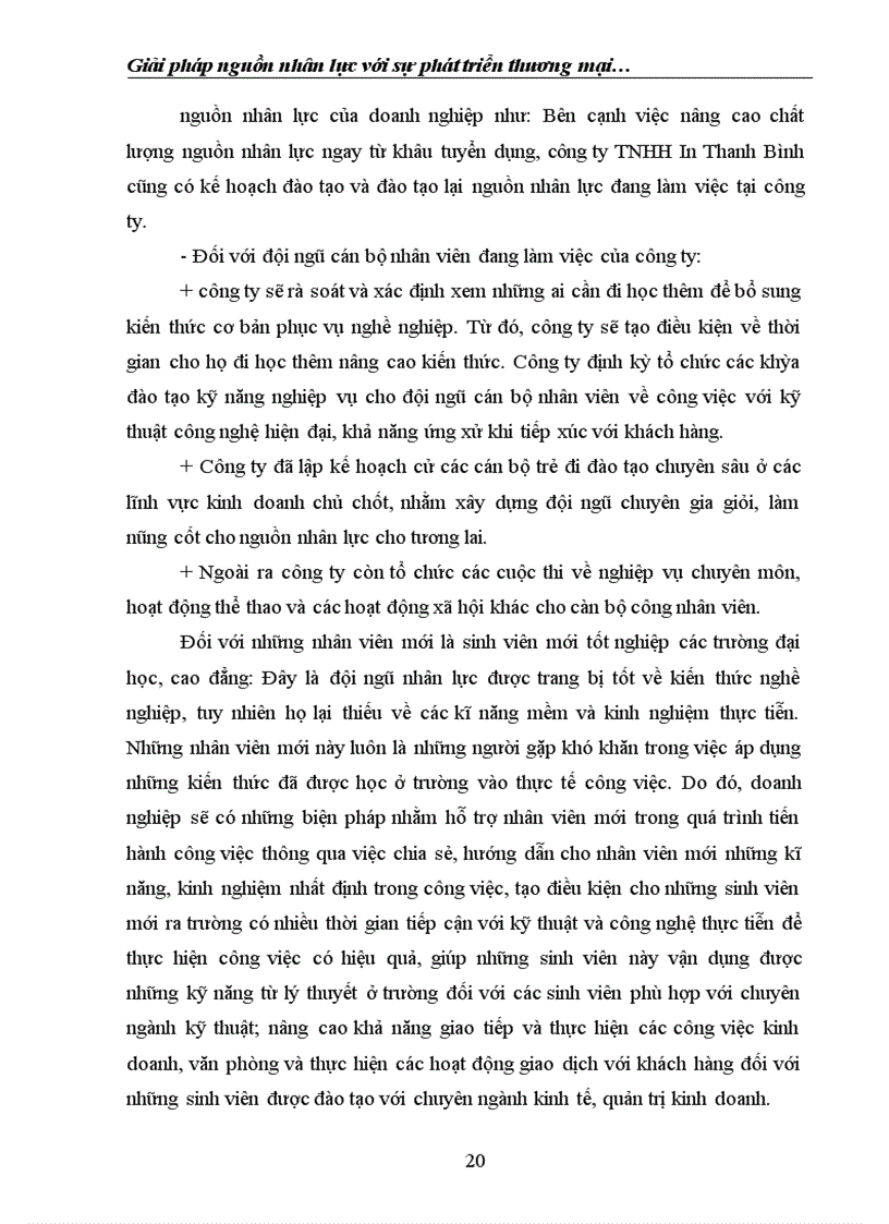 image for page Giải pháp nguồn nhân lực với sự phát triển thương mại tại công ty TNHH in Thanh Bình