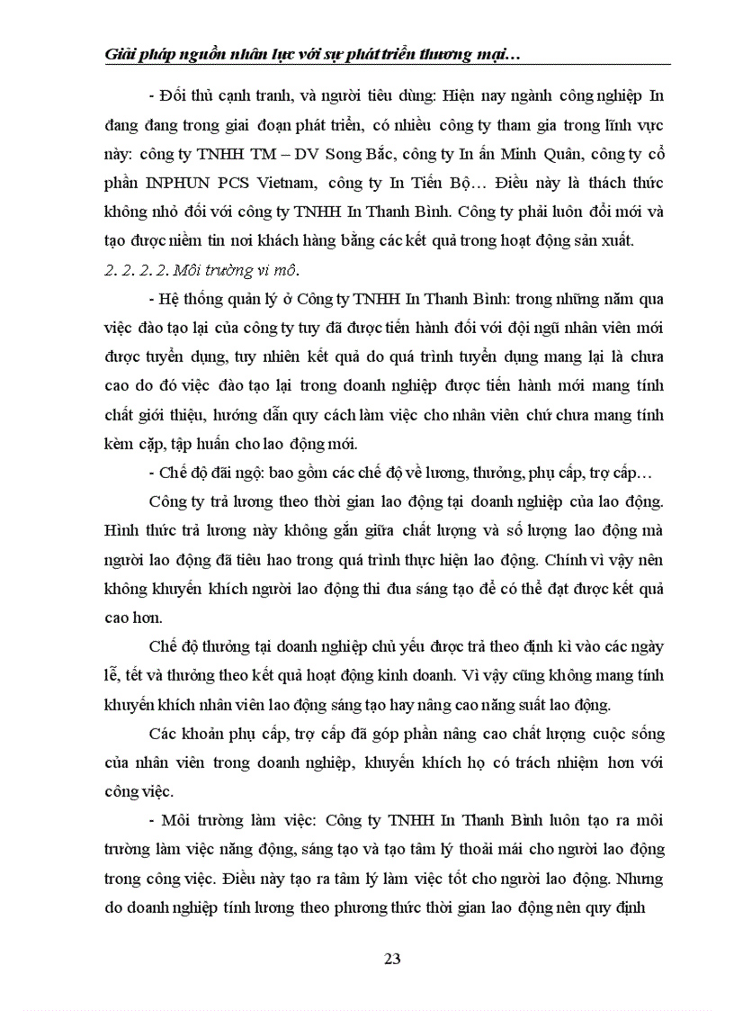 image for page Giải pháp nguồn nhân lực với sự phát triển thương mại tại công ty TNHH in Thanh Bình