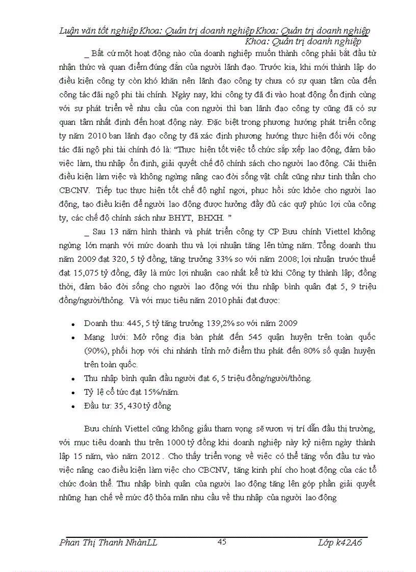 image for page Hoàn thiện công tác đãi ngộ phi tài chính tại công ty cổ phần bưu chính viettel