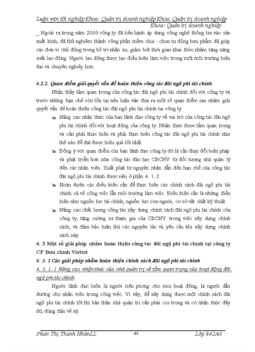 image for page Hoàn thiện công tác đãi ngộ phi tài chính tại công ty cổ phần bưu chính viettel