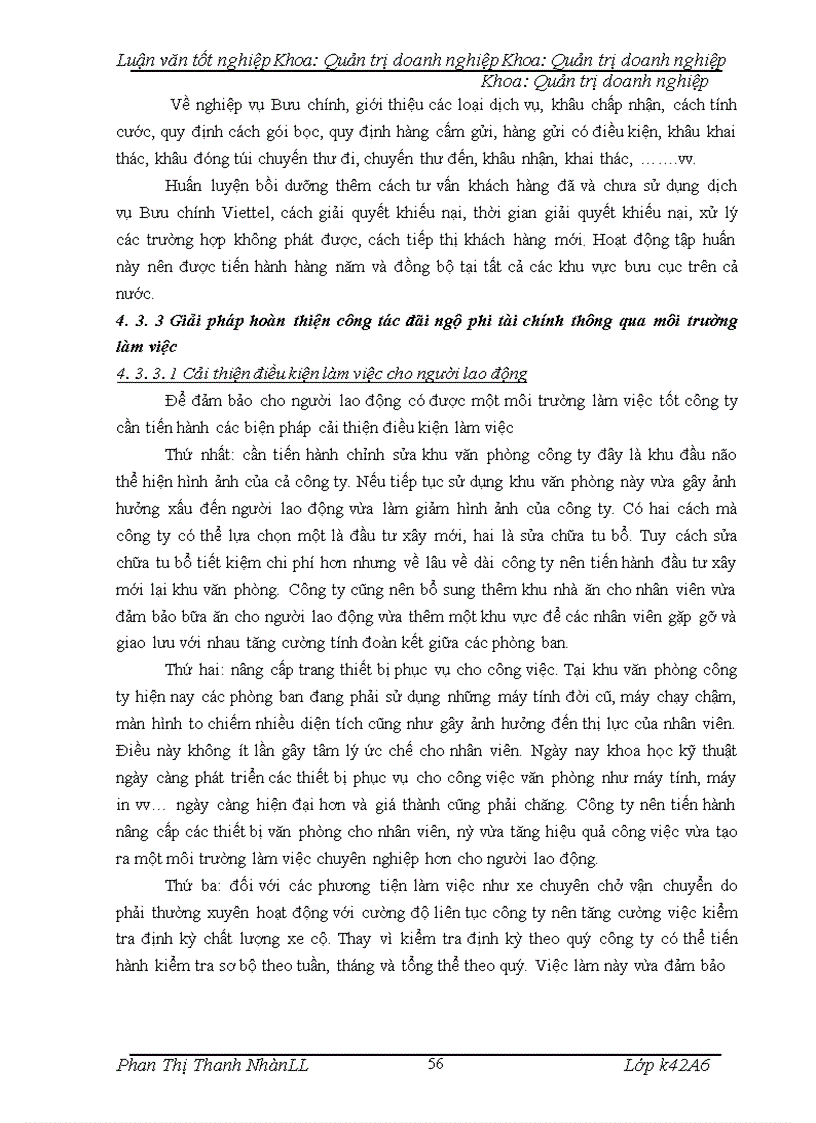 image for page Hoàn thiện công tác đãi ngộ phi tài chính tại công ty cổ phần bưu chính viettel