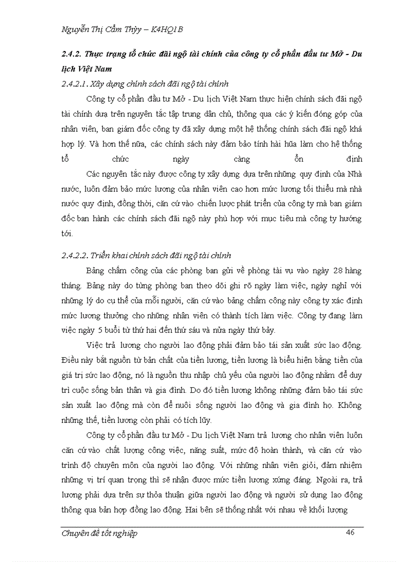 image for page Hoàn thiện công tác đãi ngộ tài chính cho nhân viên của công ty cổ phần đầu tư Mở - Du lịch Việt Nam