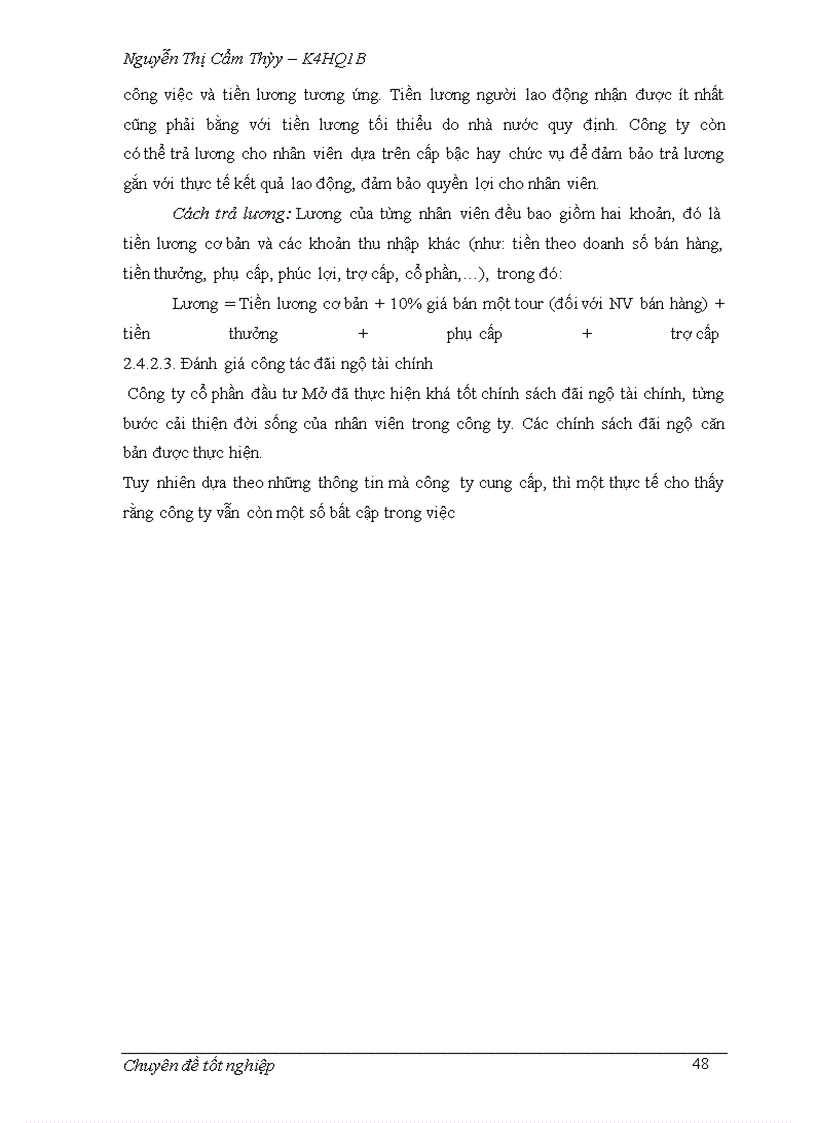 image for page Hoàn thiện công tác đãi ngộ tài chính cho nhân viên của công ty cổ phần đầu tư Mở - Du lịch Việt Nam