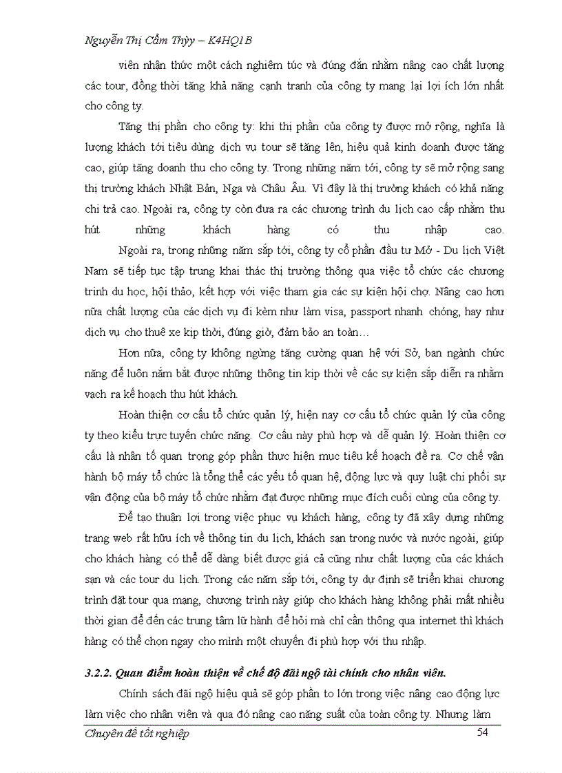 image for page Hoàn thiện công tác đãi ngộ tài chính cho nhân viên của công ty cổ phần đầu tư Mở - Du lịch Việt Nam