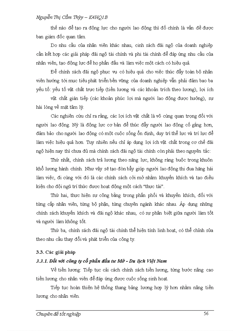 image for page Hoàn thiện công tác đãi ngộ tài chính cho nhân viên của công ty cổ phần đầu tư Mở - Du lịch Việt Nam