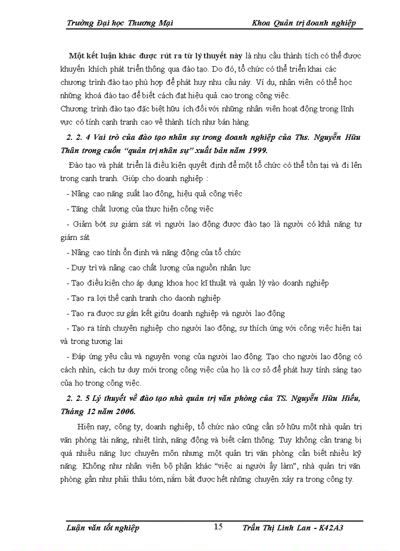 image for page Hoàn thiện công tác đào tạo cán bộ quản lý tại công ty cổ phần may Đáp Cầu